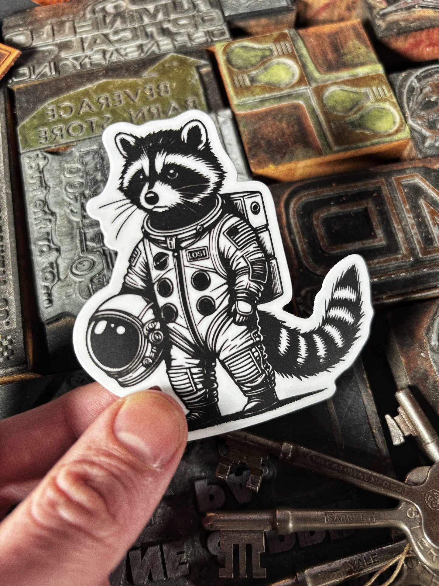 Lost Raccoon Astronaut Sticker