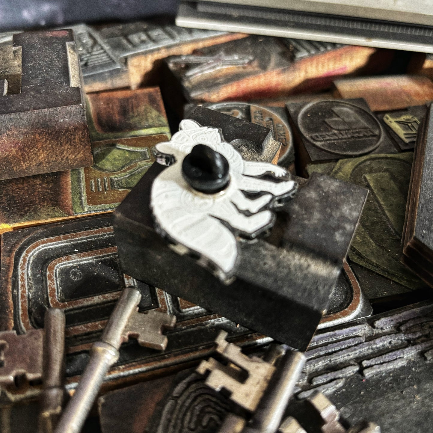 Lost Robot Raccoon Pin