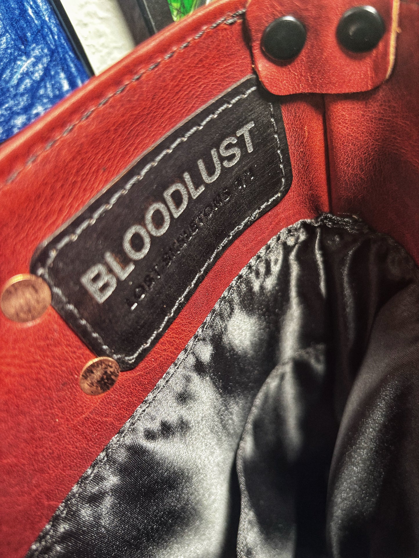 Bloodlust 1/1 Red Handmade Full Grain Leather Tote Bag