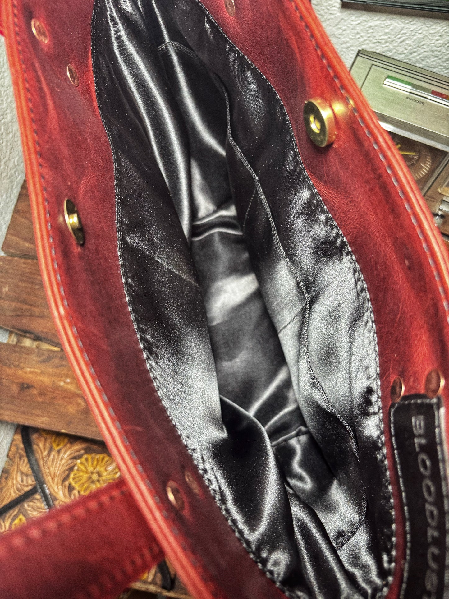 Bloodlust 1/1 Red Handmade Full Grain Leather Tote Bag
