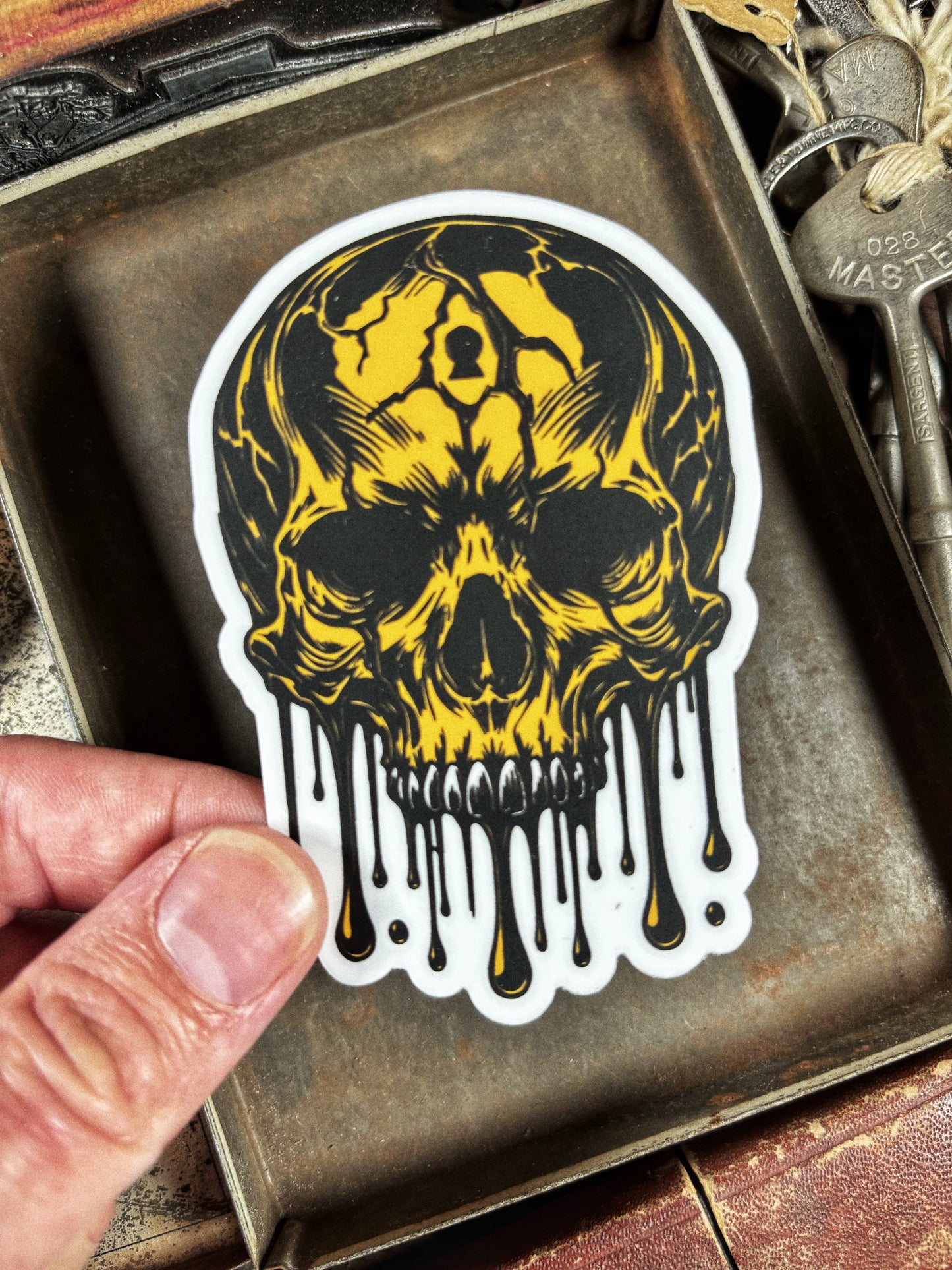 Lost Drippy Skull Sticker