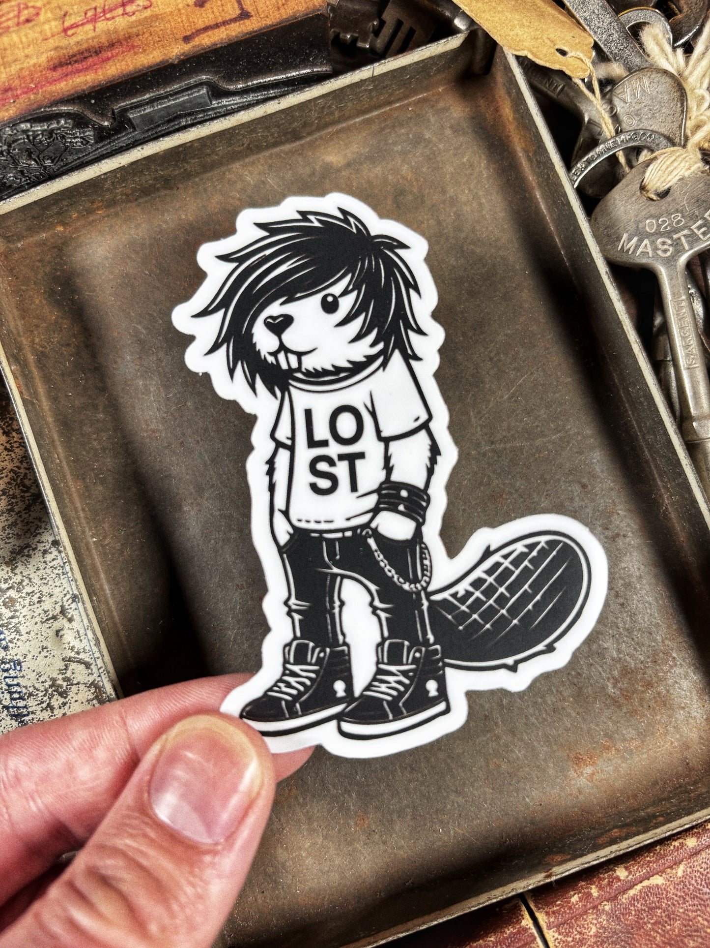 Lost Emo Beaver Sticker
