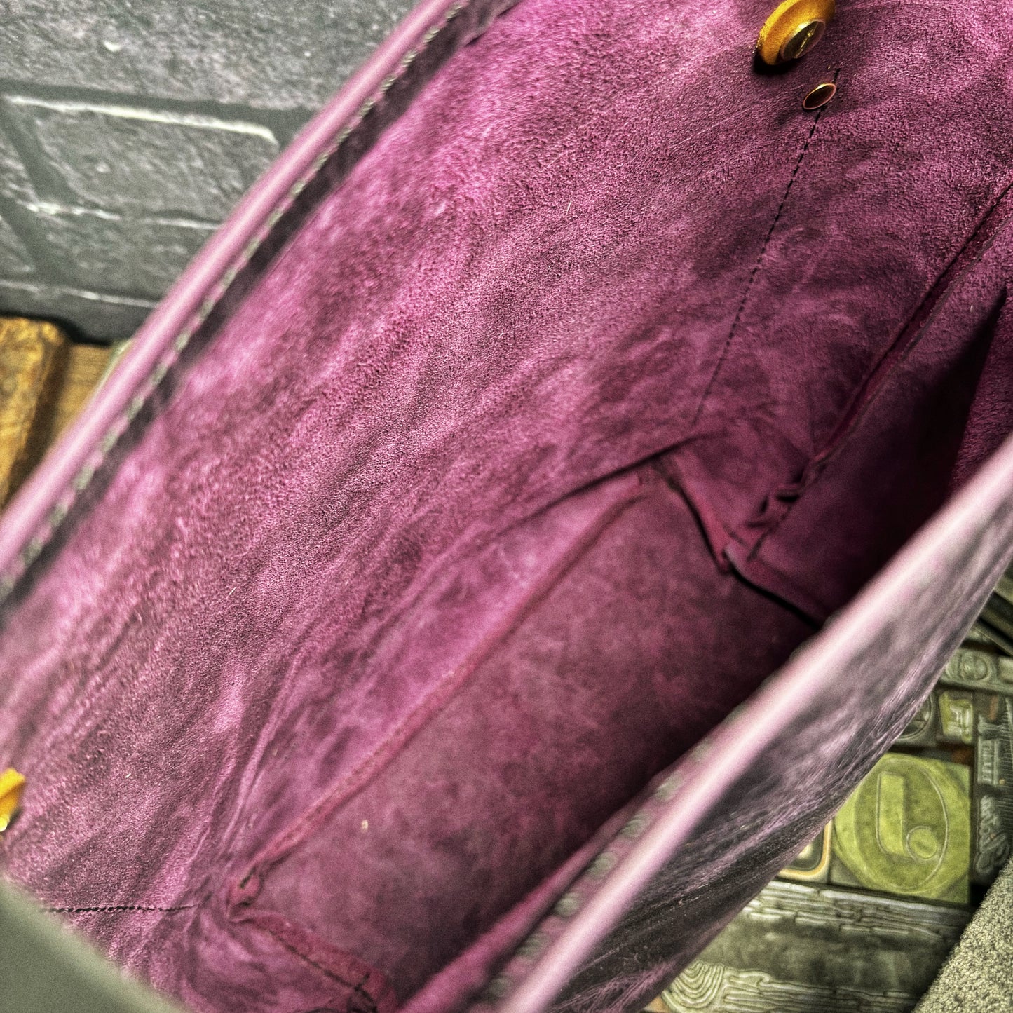 OSCAP Branded Deep Purple Full Grain Leather Tote Bag