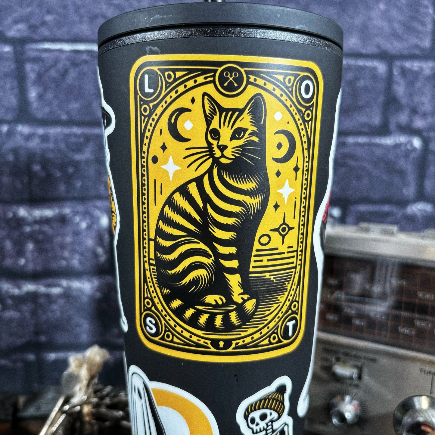 Lost Cat Yellow Tarot Card Sticker