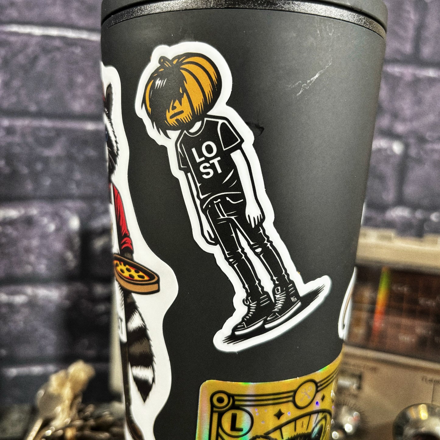 Lost Emo Pumpkin Head Sticker