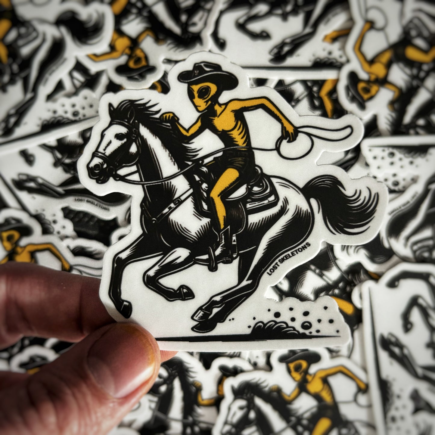 Lost Alien Cowboy Sticker