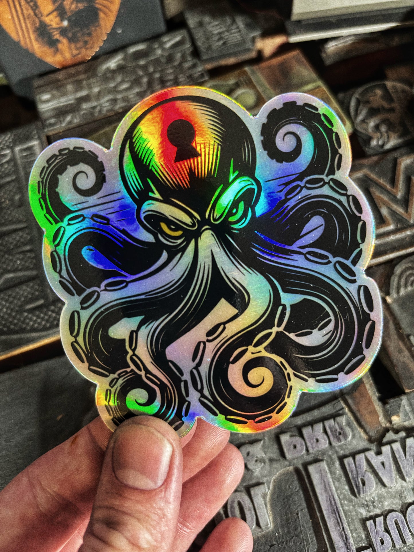 Lost Kraken Holographic Sticker