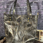 Charcoal & Gold Handmade Leather Tote Bag