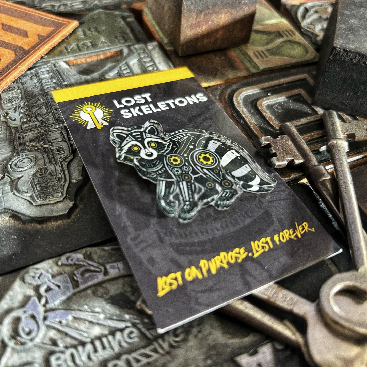 Lost Robot Raccoon Pin
