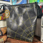 Handmade Black Spider Web Leather Crossbody Bag
