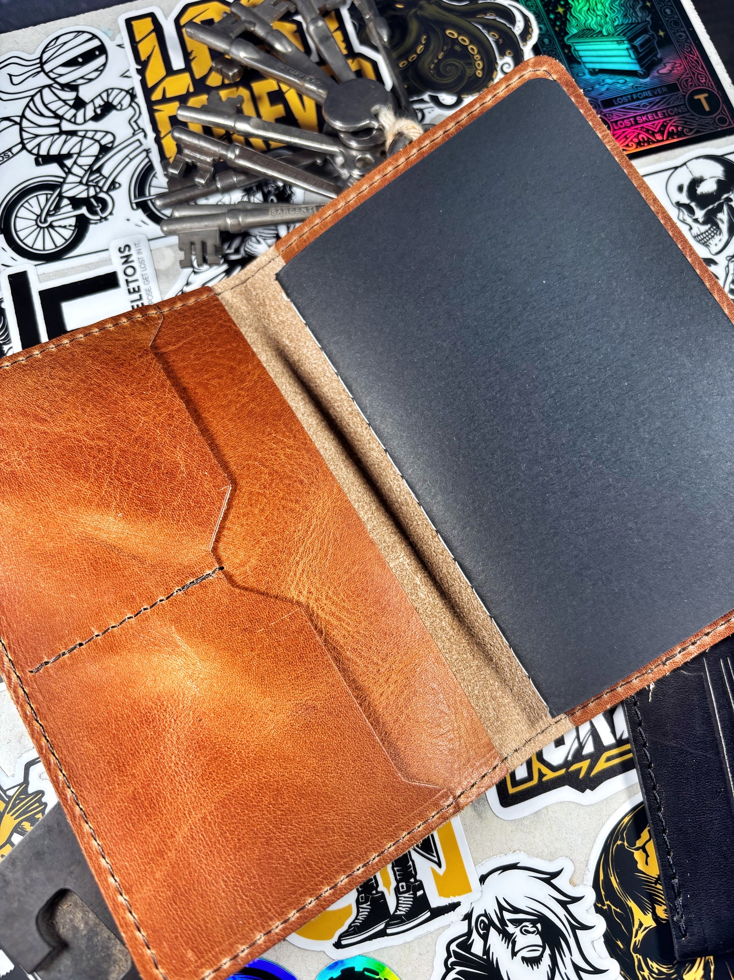 Leather Lost Skeleton Rider Memo Book
