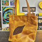 Elephant Inlayed Brown Full Grain Leather Tote Bag