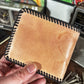 One of a kind Star P Branded Leather Laced Stealie Bifold Wallet