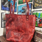 Bloodlust 1/1 Red Handmade Full Grain Leather Tote Bag