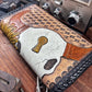 Sunflower Buffalo Skull Hand Tooled Leather Wallet