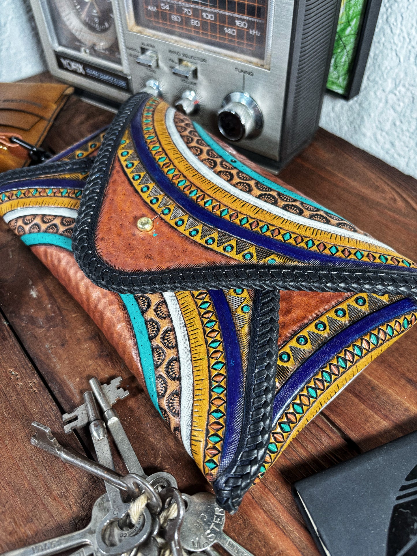 LOST Circles Handmade Leather Envelope Clutch