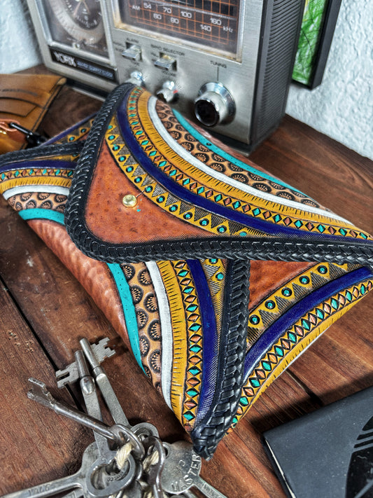 LOST Circles Handmade Leather Envelope Clutch