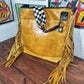 Handmade Yellow & Black Leather Crossbody Bag
