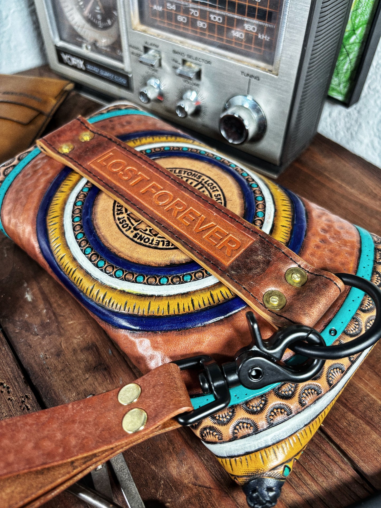 LOST Circles Handmade Leather Envelope Clutch