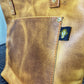 Elephant Inlayed Brown Full Grain Leather Tote Bag