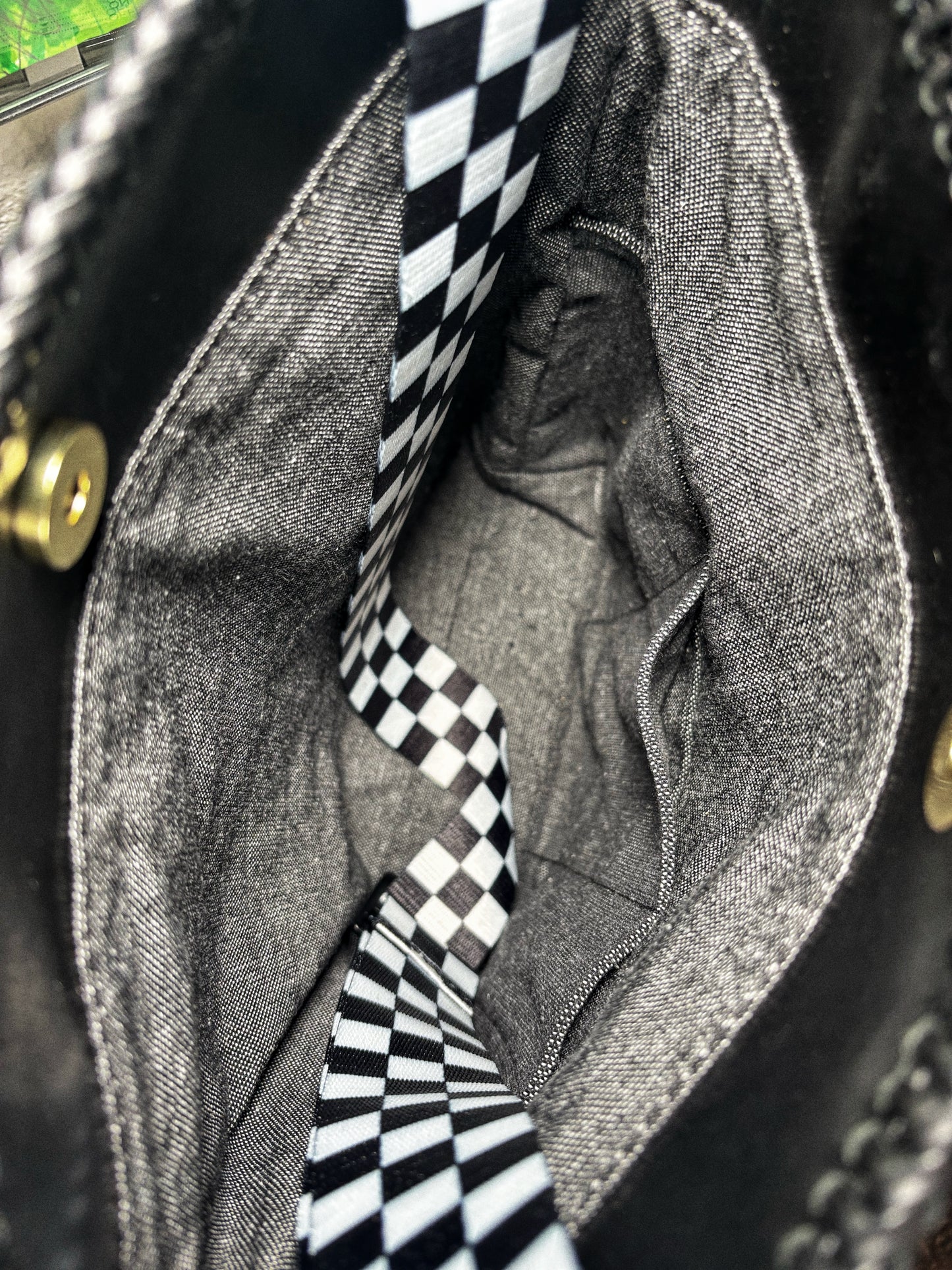 Handmade Black Dripping Heart Dagger Engraved Leather Crossbody Bag