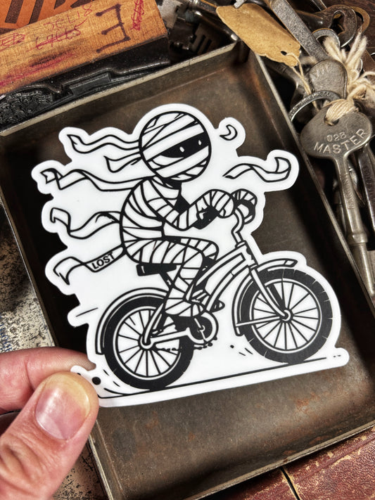 Lost Mummy Bicycler Sticker