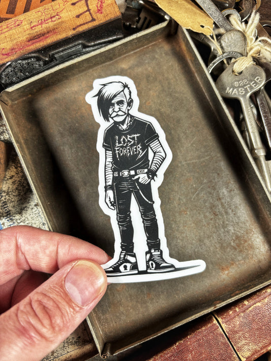 Lost Emo Grandpa Sticker