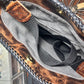 Handmade Brown Tooled Buffalo Leather Crossbody Bag