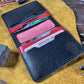 (Only 1) Handmade 6 Pocket Half Circle F Branded Red Leather Bifold Minimalist Wallet