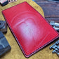 (Only 1) Handmade 6 Pocket Half Circle F Branded Red Leather Bifold Minimalist Wallet