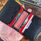 (Only 1) Handmade 6 Pocket Half Circle F Branded Red Leather Bifold Minimalist Wallet