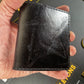 Handmade 6 Pocket Black Star Branded Marbled Leather Bifold Minimalist Wallet