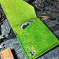 Metallic Green T Rex Dinosaur Embossed Hand Made Leather Minimalist Wallet
