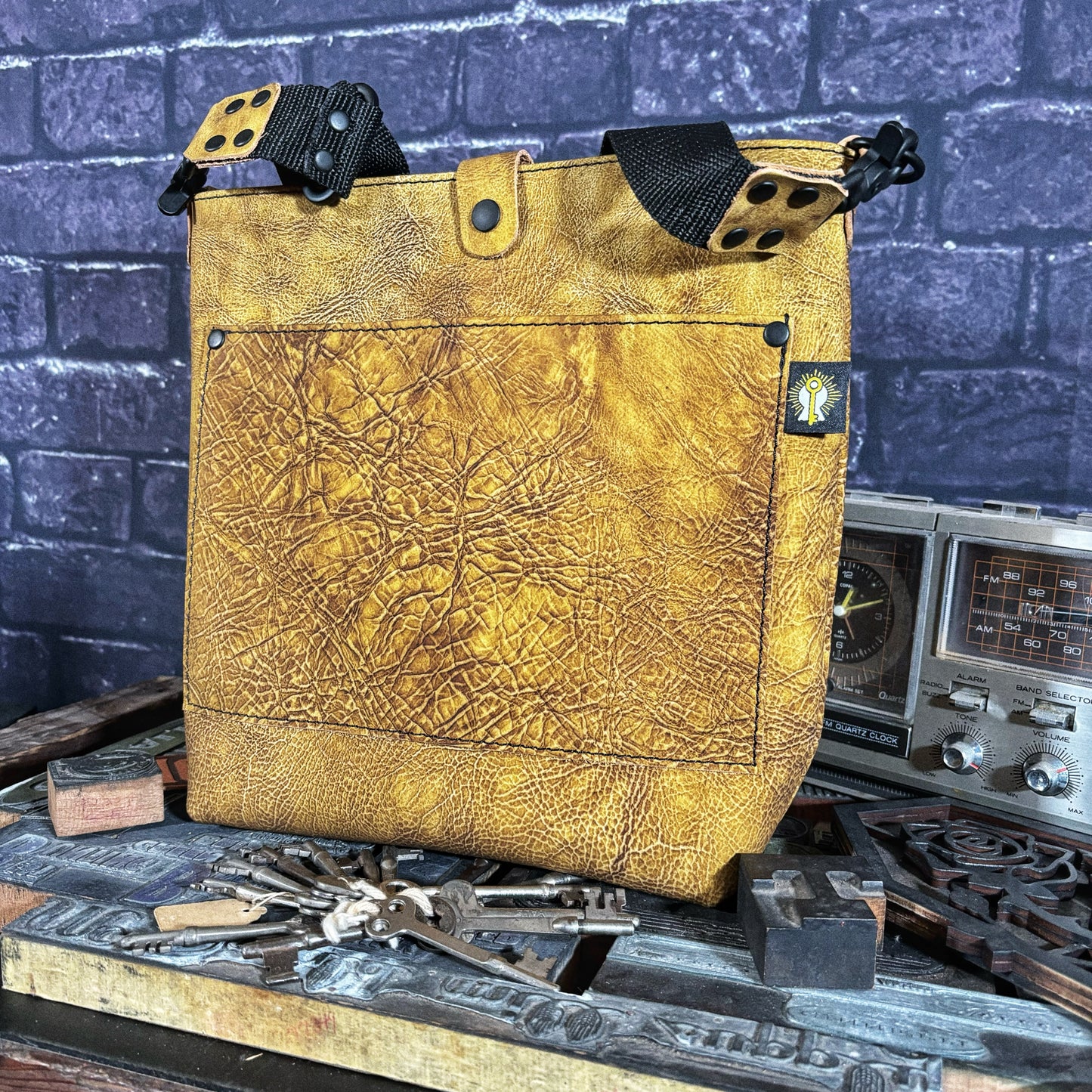 Dinosaur Skin Handmade Green Leather Crossbody Bag