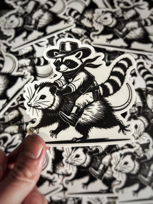 Lost Raccoon Possum Ruckus Sticker
