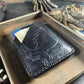 Black Grateful Dead Embossed Hand Made Leather Minimalist Wallet