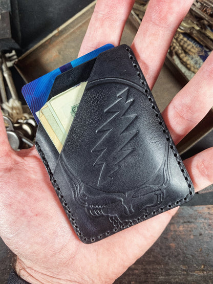 Grateful Dead Embossed Hand Made Leather Minimalist Wallet