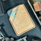 Grateful Dead Embossed Stealie Hand Made Leather Minimalist Wallet in Natural