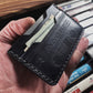 Cassette Tape Embossed Black Hand Made Leather Horizontal Minimalist Wallet